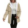 Womens Fleece Lined Jacket Zip Up Hoodie Jackets Casual Long Sleeves Button Coat Fall Winter Coats
