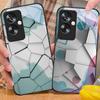 Geometric Pattern For Oppo A79 5G 58 78 74 60 4G Reno 11F Realme GT 6 11 Note 50 10 C55 X2 Tempered Glass Black Phone Case