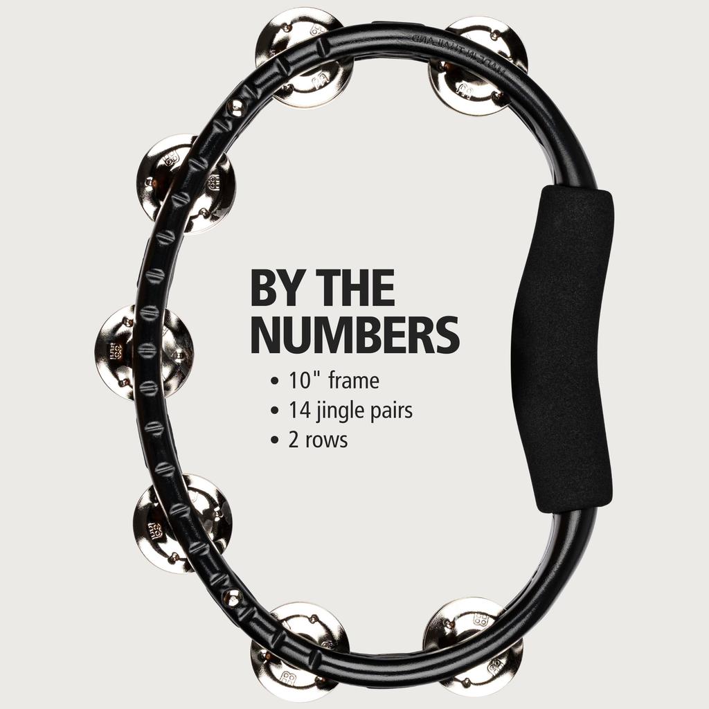 MEINL Percussion Tambourine Traditional ABS Tambourine Steel Jingles Black TMT1BK []
