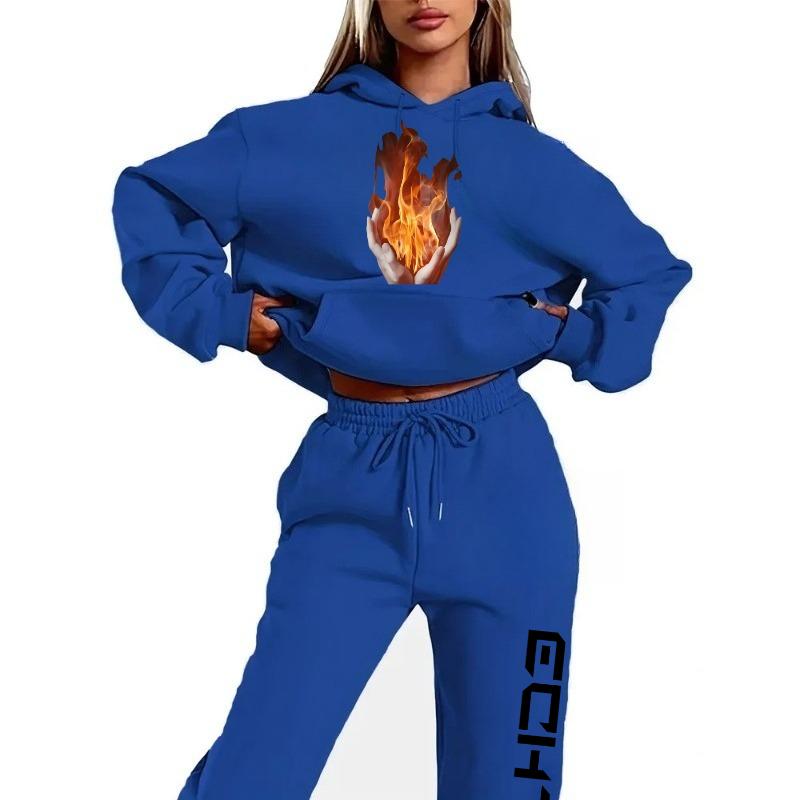 

2025 New Letter Print Women s Hoodie Sweatpants Set with Hat and Long Sleeve Casual Shirt Set XXXL синий