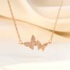 Seiko Full Diamond Two Butterfly Necklaces Raw Exquisite Collarbone Chain Neck Chain