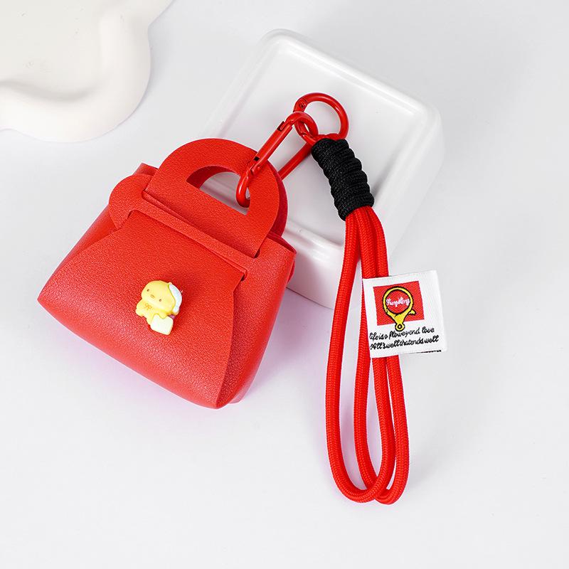Portafoglio Mini Anatra Cartone Animato Multicolore con Portachiavi in Corda Intrecciata a Mano e Ciondolo Creativo Regalo.