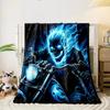 Flaming Skull Rider on Motorcycle print blanket soft and cozy perfect for the living room bed sofa or a nap,gift