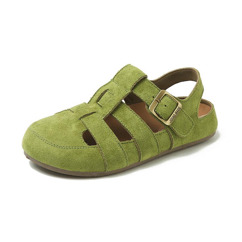 

Ретро Мори Баотоу Сандалии Женские 2025 Новые Двухсторонние Полые Биркенштоки Полушлепанцы Плетеные Мягкая Плоская Подошва Обувь Клетка Свиньи 40