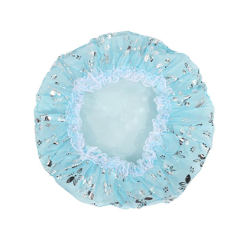 Waterproof Shower Cap For Women Thicken Elastic Bath Hat Oil Proof Kitchen Hair Salon Sanitary Hat Cute Bathroom Accessories Shower Supplies