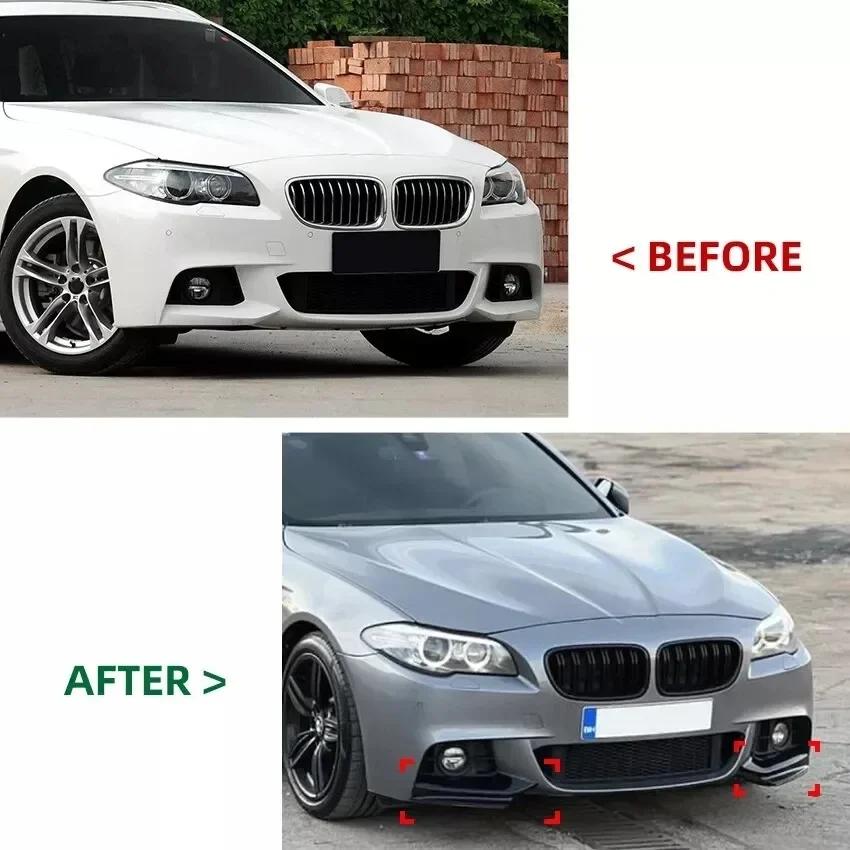 1pair Front Bumper Lip Splitter Spoiler For BMW F10 F11 M Sport 5 Series 520i 530i 2011-2017 Front Diffuser Body Kits Tuning
