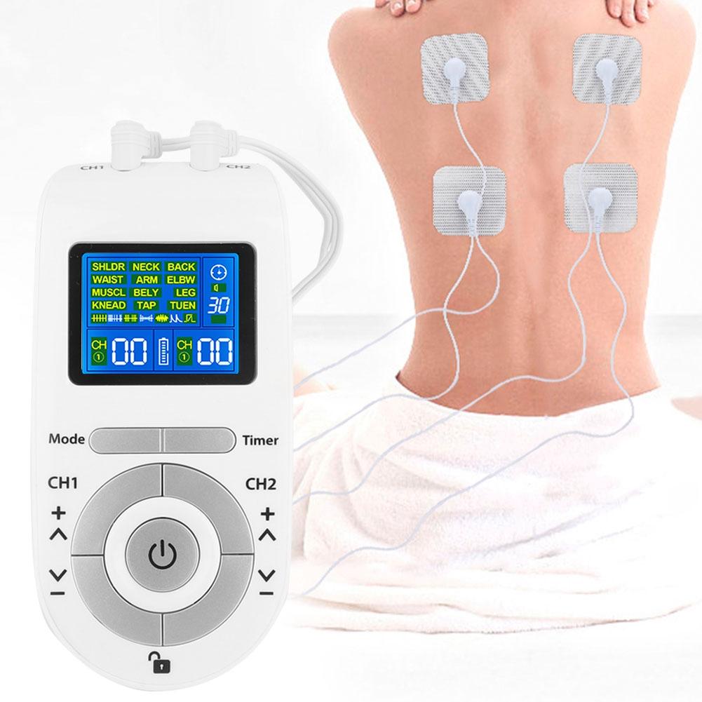 TENS EMS Electric Massager Pulse Muscle Stimulator Electrode Pads Digital Ease Pain Machine