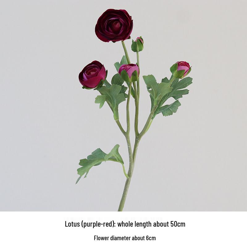 High-Quality Silk Ranunculus, Lotus, and Peony Artificial Flowers for Home Decor or Photography Props