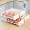 Egg Storage Box for Refrigerator Stackable Egg Container Holds 36 Eggs Kitchen Egg Organizer with Two Drawers for Fridge Counter
