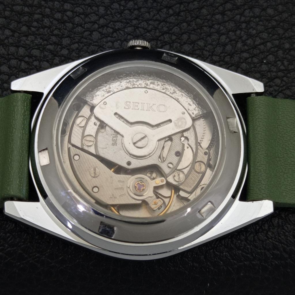 VINTAGE SEIKO 5 AUTOMATIC 6309A REFURBISHED JAPAN MENS GREEN WATCH a701733-5 R206c-a701733