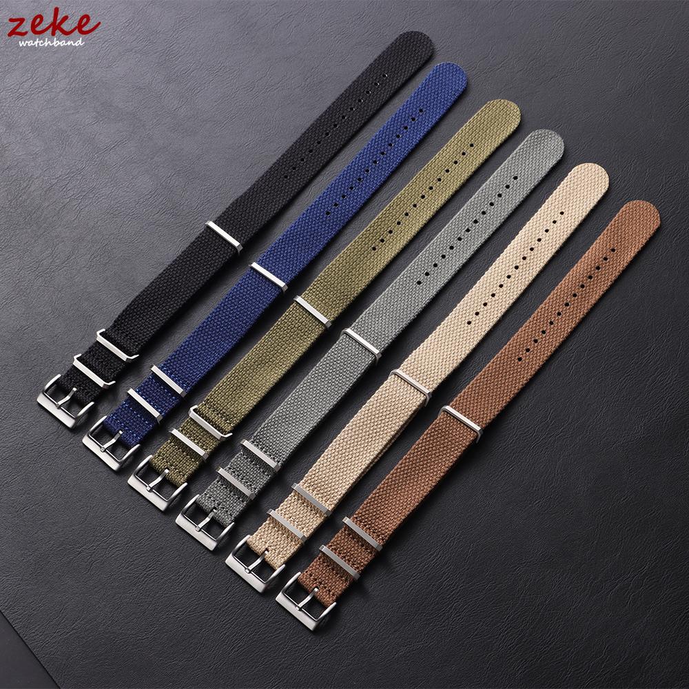 Ribbed Nylon Watch Band 20mm 22mm Comfortable Watch Straps Loop Military Washable Bracelet for Men Watchbands Watch Accessories
