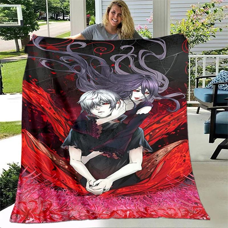 

3D Print Anime Tokyo Ghoul Blanket Soft Sofa Cover Throw Game Blanket Fleece Tapestry Warm Bed Blanket for Bedroom Couch 75x90cm