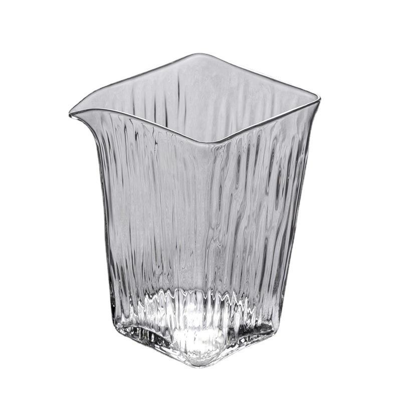 200ml Square Glass Fair Cup Tea Ceremony Pouring Cup Heat-resistant Chahai Tea Cup Tea Dispenser Kung Fu Tea Set Accessories 200ML