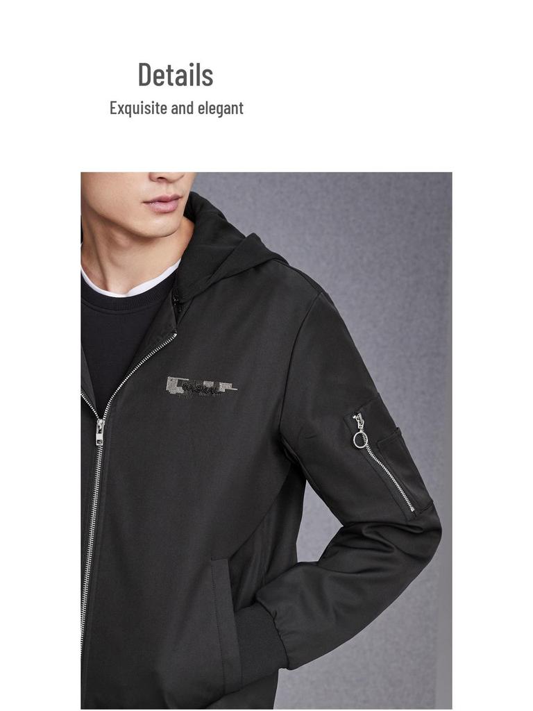 Men's Urban Casual Two-Way Jacket with Detachable Hood