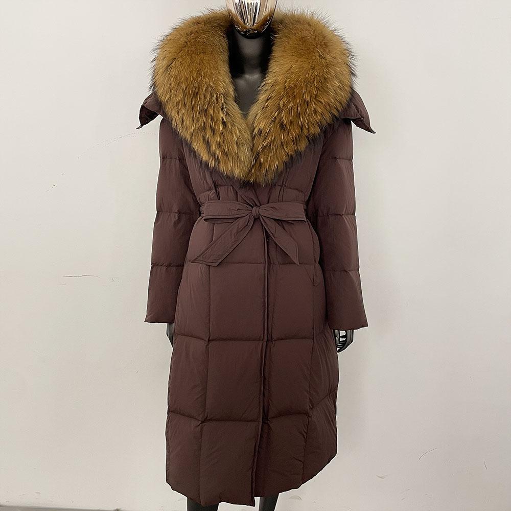 OFTBUY 2024 Winter Women Coat Real Natural Fox Fur Collar Thick Warm Long Jacket Turn-down Detachable Outerwear Streetwear