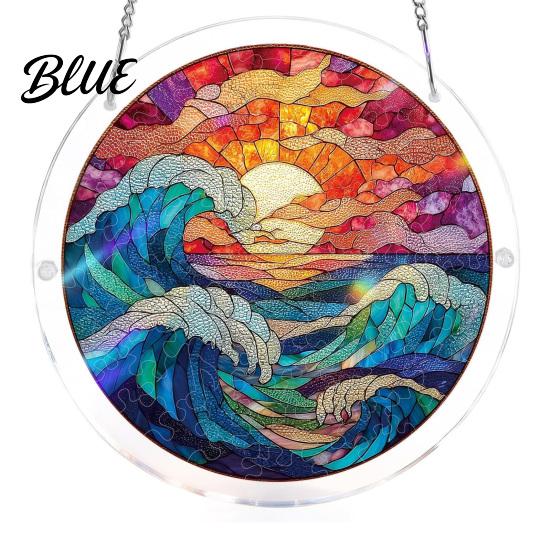 Dekorativer Sonnenfänger Geschenk Acryl Puzzlespiel Sonnenfänger Fensteraufhängung Set Buntglasstil DIY Handgemachte Dekoration Puzzles Haus Garten
