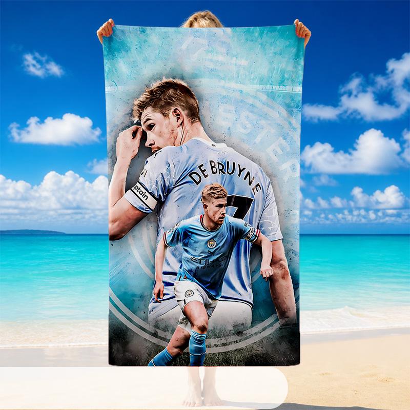 Quick Dry Beach Towel Kevin De Bruyne Pattern, Lightweight Absorbent Towel for Pool Beach Vacation Use