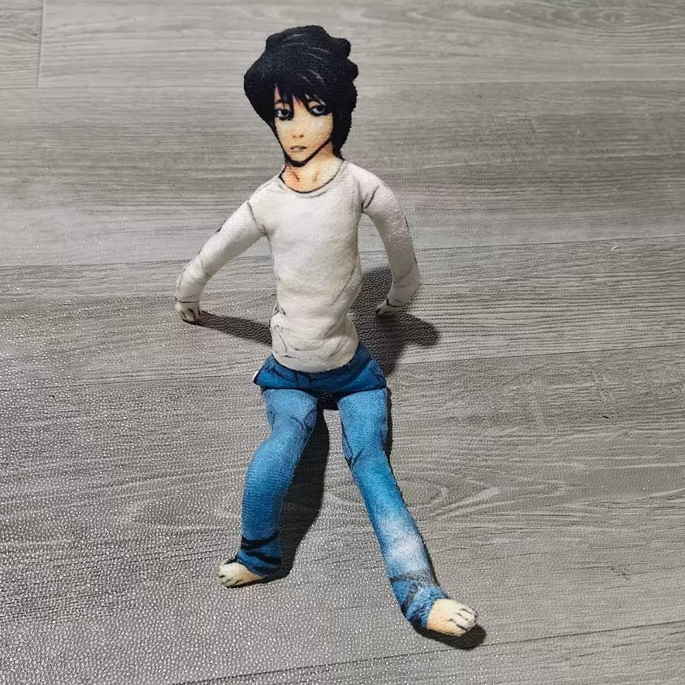 28cm Death Note Light Yagami L Lawliet Posable Plush Dolls With Wire Frame Abstract Stuffed Figures Anime Collection Decor Gift 28CM