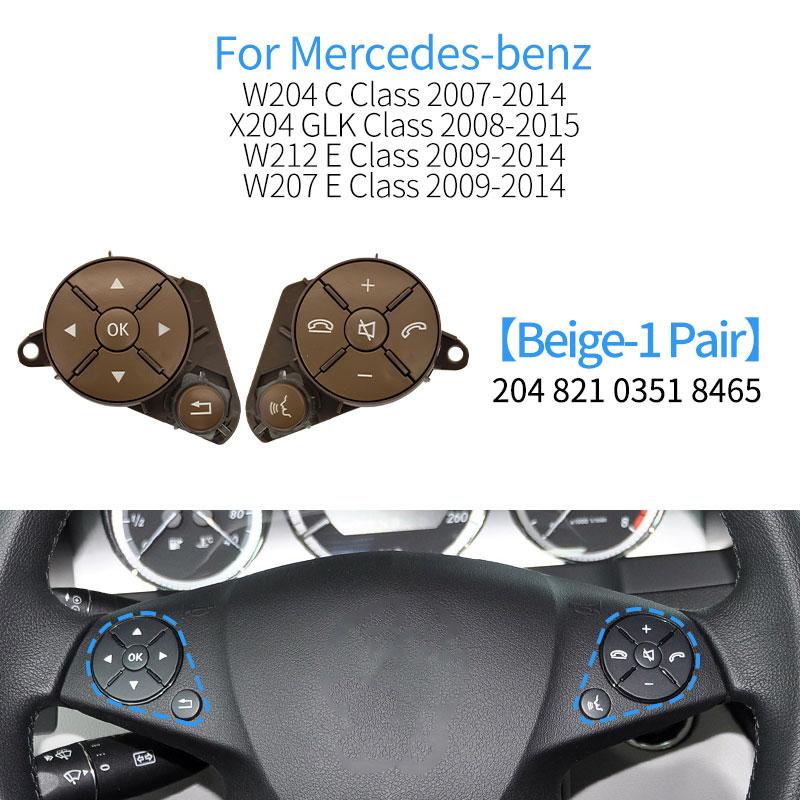 For Mercedes W204 X204 W212 Car Steering Wheel Multifunction Control Buttons Cover For Benz C E GLK Class C180 C200 GLK260 E300