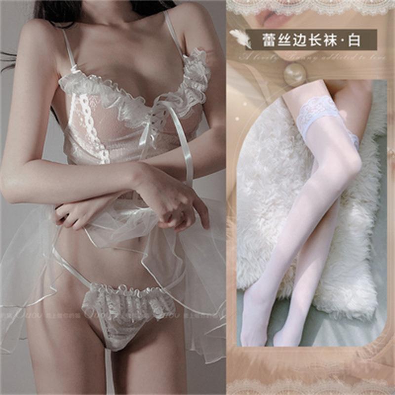 Sexy lingerie pajamas sexy ladies couple uniform seduction pure open suit black lingerie