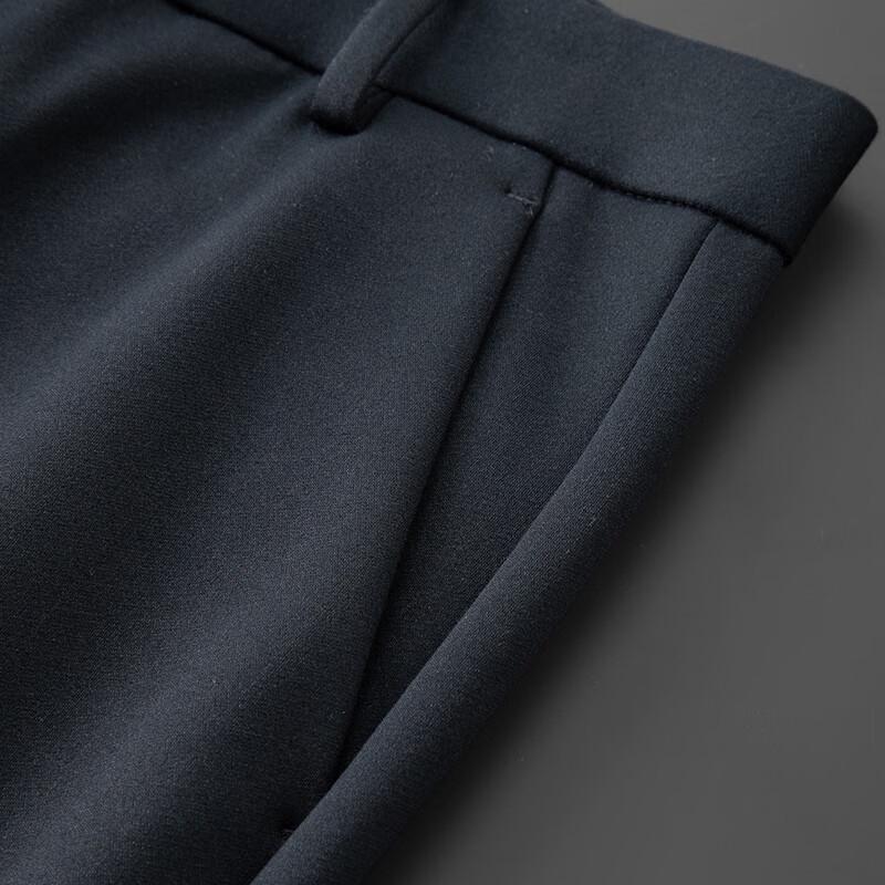 Dibenze Men's Plus Size Loose Fit Stretch Business Casual Straight Leg Trousers