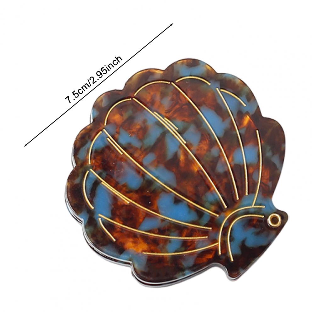 Espejo de Maquillaje de Concha de 7,5 cm Portátil de Viaje Plegable de Ácido Acético Espejo de Tocador Ligero para Mujeres Niñas Espejo Cosmético de Mano