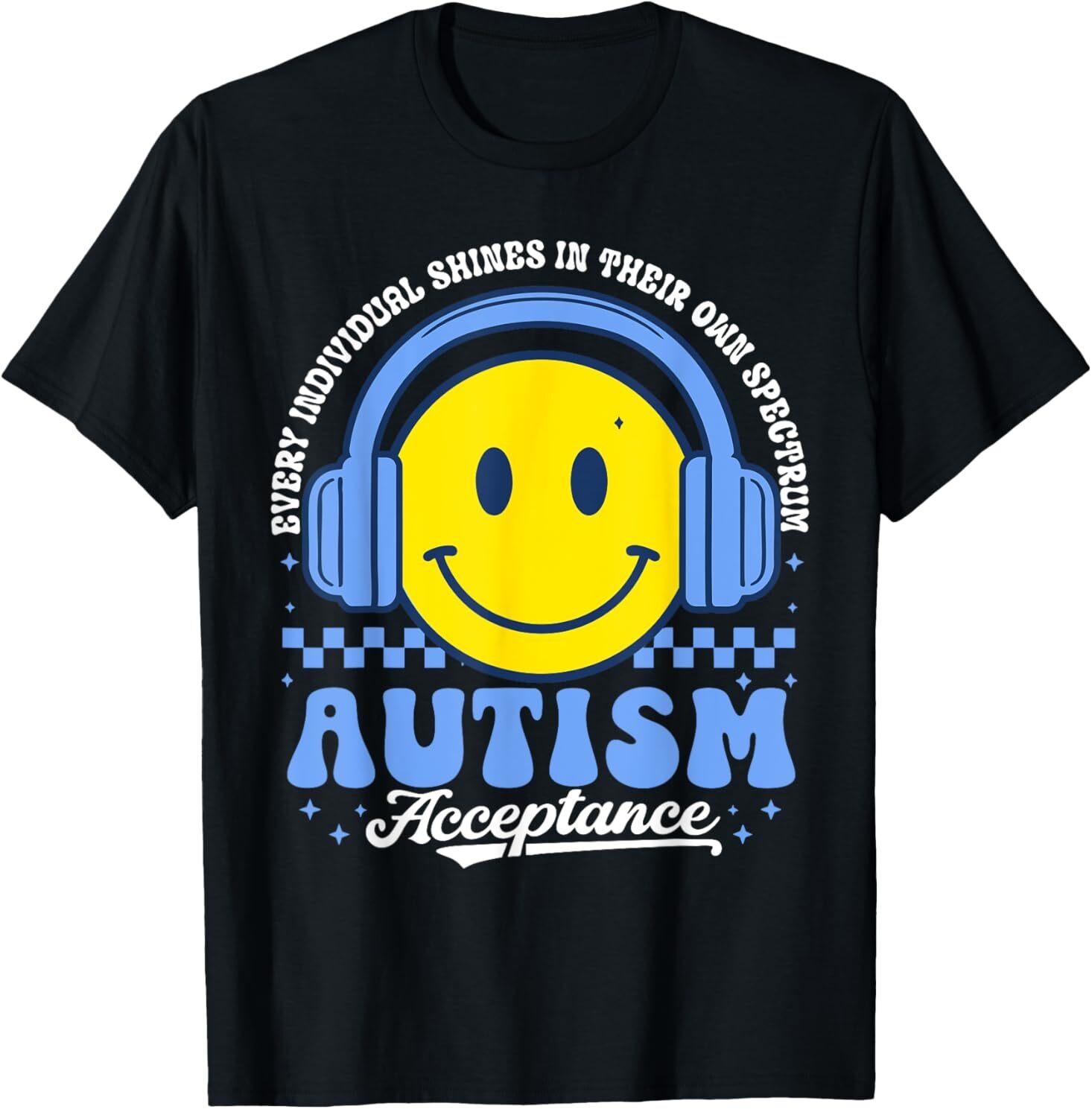 Shines in Their Own Spectrum Autism Awareness Acceptance T-Shirt Unisex T-Shirt S