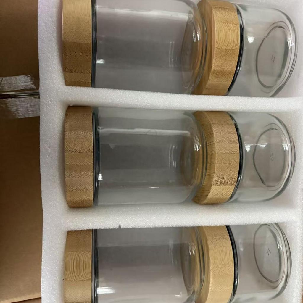 Large Glass Storage Jar with Bamboo Lid, Cereal & Yogurt Container, Sealed Oatmeal Cup