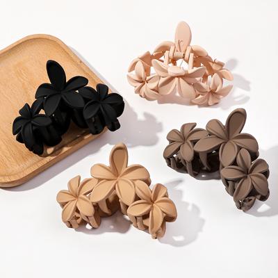 4 Pcs Big Flower Mixed Colors Hair Claw Clips No Slip No Damage Fashion Clips for Women Girls Thin Thick Curly Hair