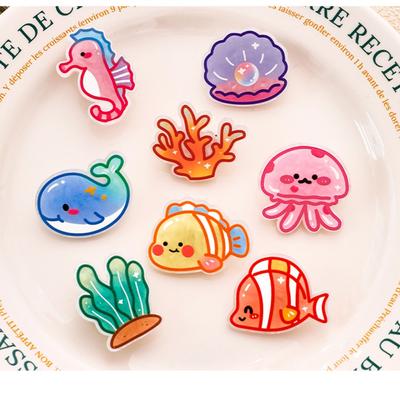 Conch Jellyfish Hair Clips Coral Animal Duckbill Clip Cute Ocean Fish Hairpin  Female/Children