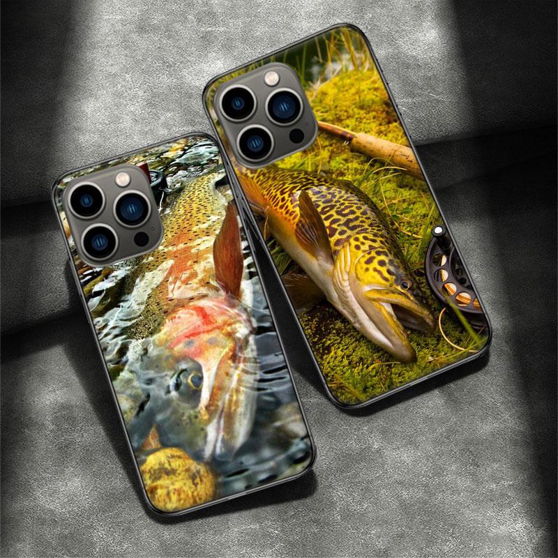 Brown Trout Fly Fishing Phone Case For Apple Iphone 16 15 Plus Soft 13 12 Mini Cover 11 14 Pro Max Capa X XS XR 8 7 Shell Coque