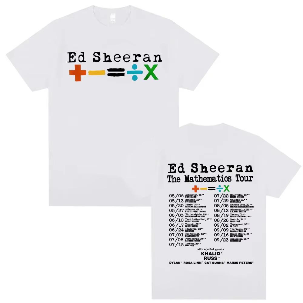 Ed Sheeran Mathematics Tour 2025 Graphic T Shirt Men's Women Harajuku Retro 90s Hip Hop Fashion T Shirt Casual Oversized T-Shirt