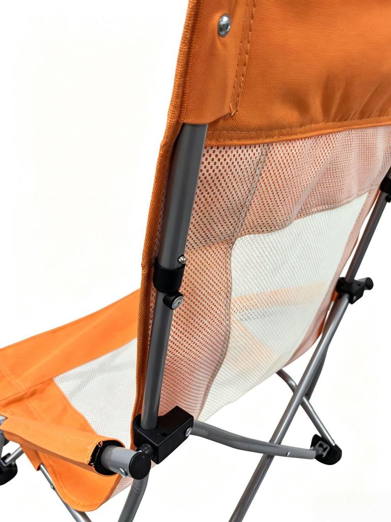 High-Back Folding Beach Chair: Portable Reclining Sling for Camping & BBQs
