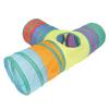 3 Way Cat Tunnel Collapsible Cat Tube Toy with Hanging Plush Ball for Rabbits Kittens and Dogs