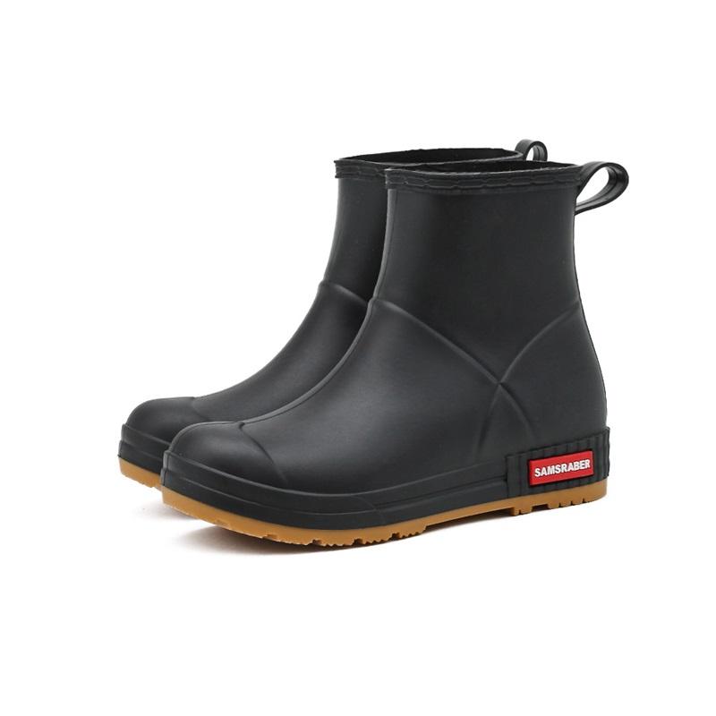 Unisex Waterproof Mid-Calf Rain Boots Non-Slip PVC Rain Shoes Simple Casual Style 36 чёрный