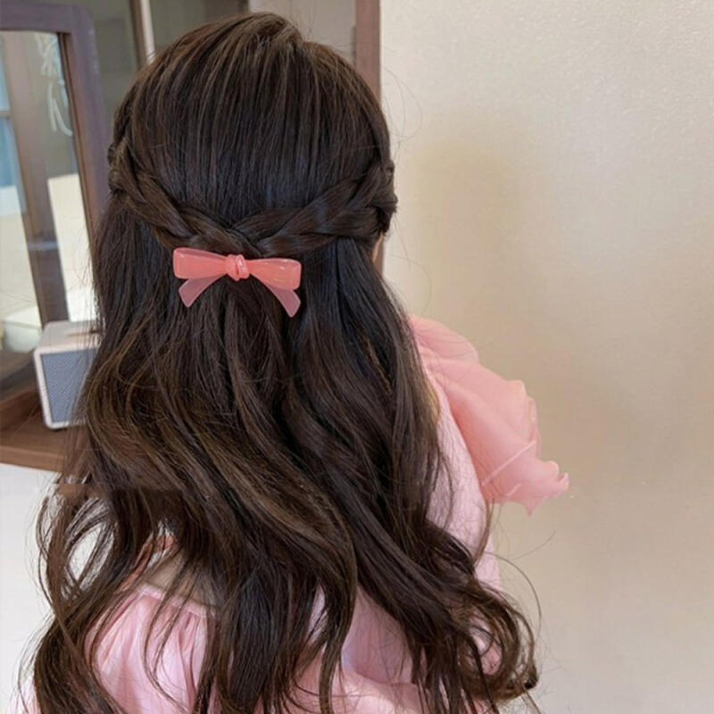 Roel French Pin Bangs Ribbon Hair Clip Mini Hair Clip Blue