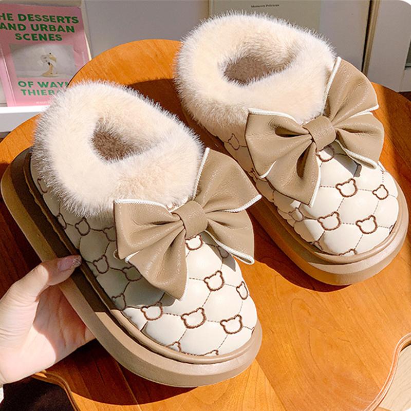 Women Snow Boots for Cute Butterfly Fluffy Botas Autumn Print Bear Thick Bottom Platform Boots Outdoor Comfort Warm Cottom Shoes