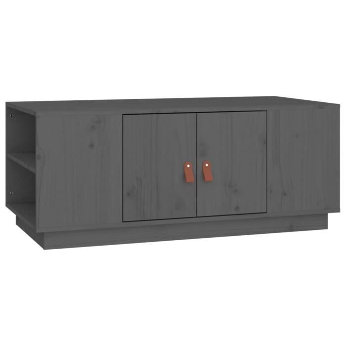 VidaXL Table basse Gris 100x50x41 cm Bois massif de pin 818257
