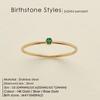 eManco Gold-Plated Non-Constricting Ring for Women - Thin Band with Tiny Diamond Accents and December Birthstone