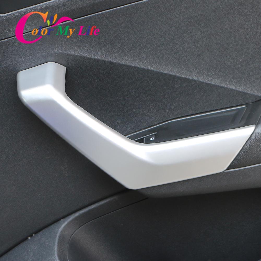Car Door Armrest Panel Cover Sticker for VW Volkswagen Troc T-roc 2018 - 2023 Door Handle Trim