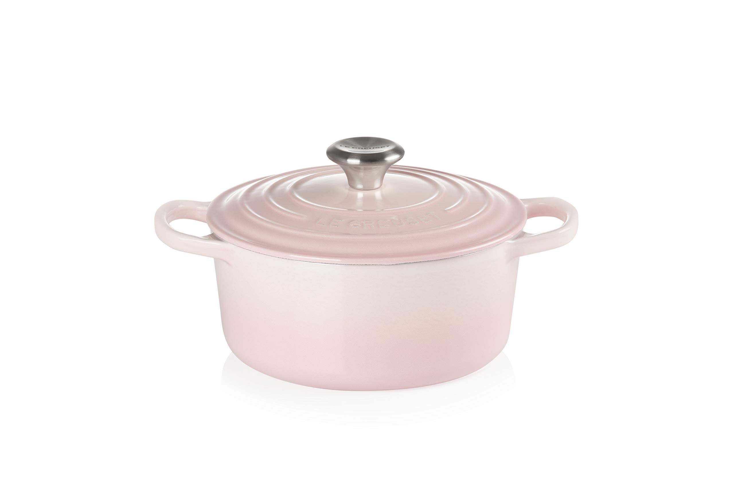 Чугунная эмалированная кастрюля Le Creuset Cocotte Ronde 18 см Цвет Ракушка Розовый Совместима с индукционными плитами и духовкой
