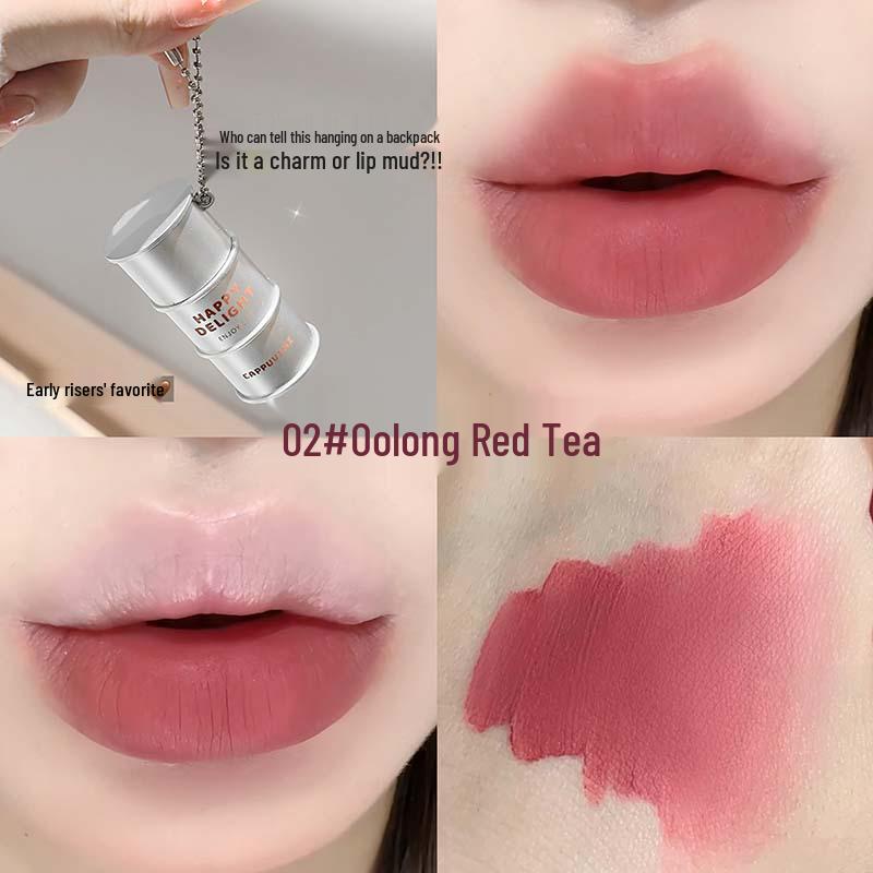 CAPPUVINI Velvet Lip Mud - Cool Silver Nude Matte Lip Gloss for Students & Parties