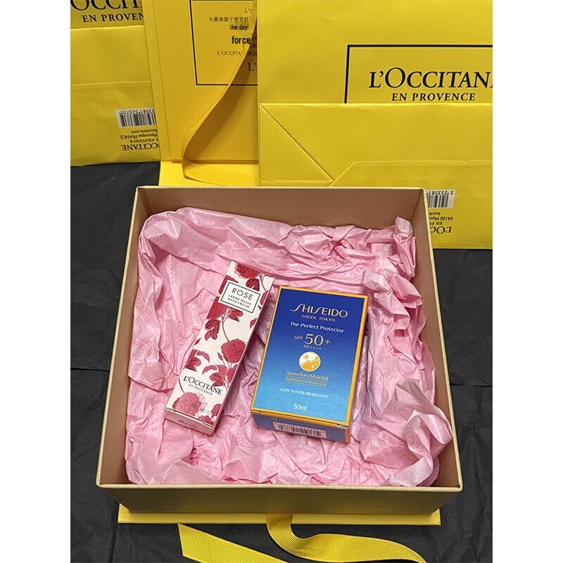 Подарочный набор L Occitane Крем для рук Роза & Shiseido Солнцезащитный крем