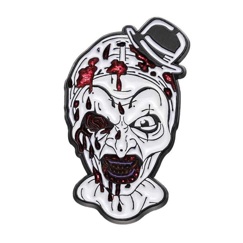 New Halloween Creative Series Clown Horror Brooch Decorative Skull Badge Metal