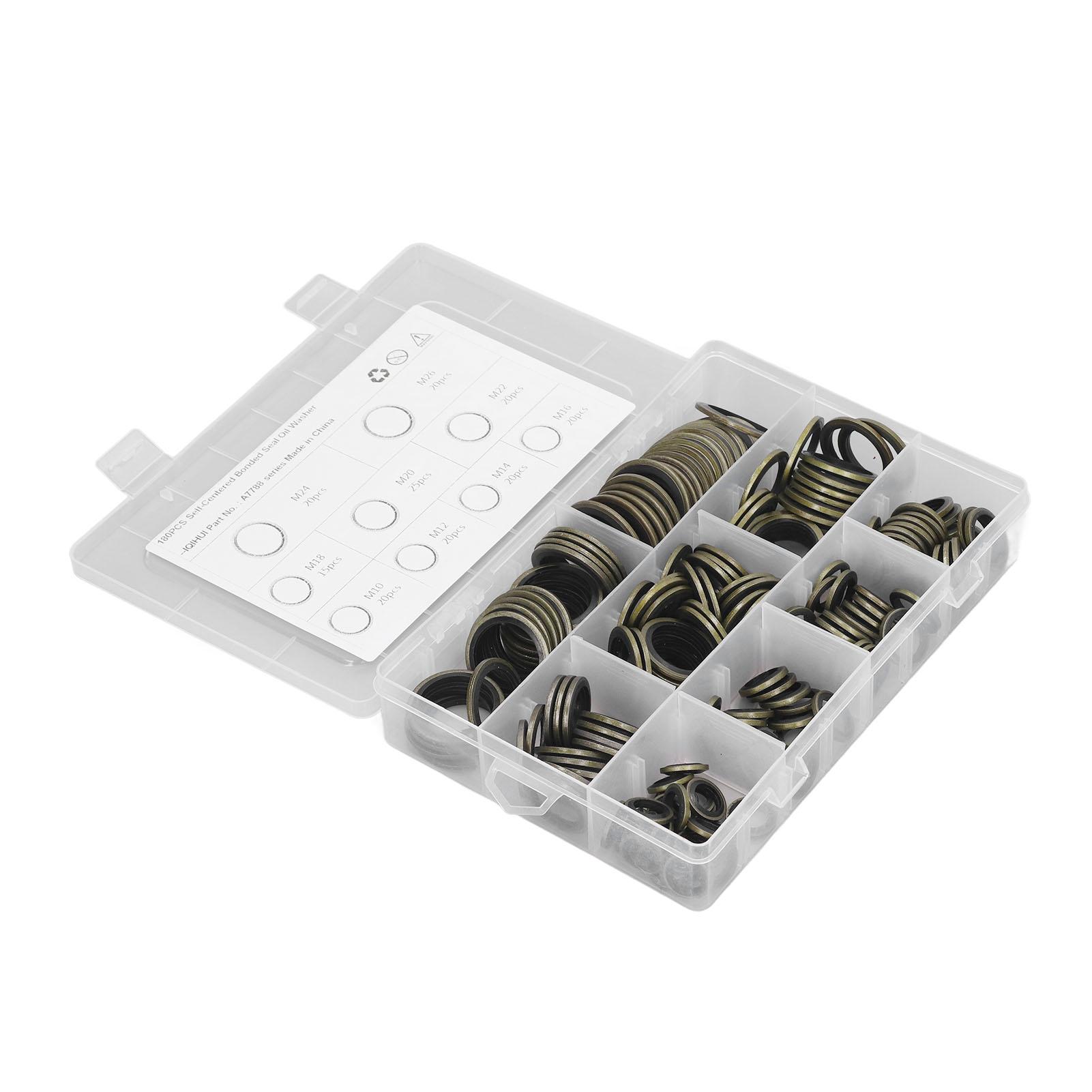 

180 шт. Маслоуплотнительная шайба M10 12 14 16 18 20 22 24 26 Самоцентрирующаяся привулканизированная уплотнительная шайба Пробка сливного отверстия масла