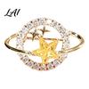 Clothing Decorative Pin Rhinestone Planet Star Brooch Pin Hollow Badge Jewelry Accessory for Suits Coats Scarves Shawls Bags Decoration