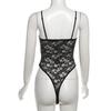 2024 Autumn Women's Urban Chic Solid Lace Bodysuit with Text Accents