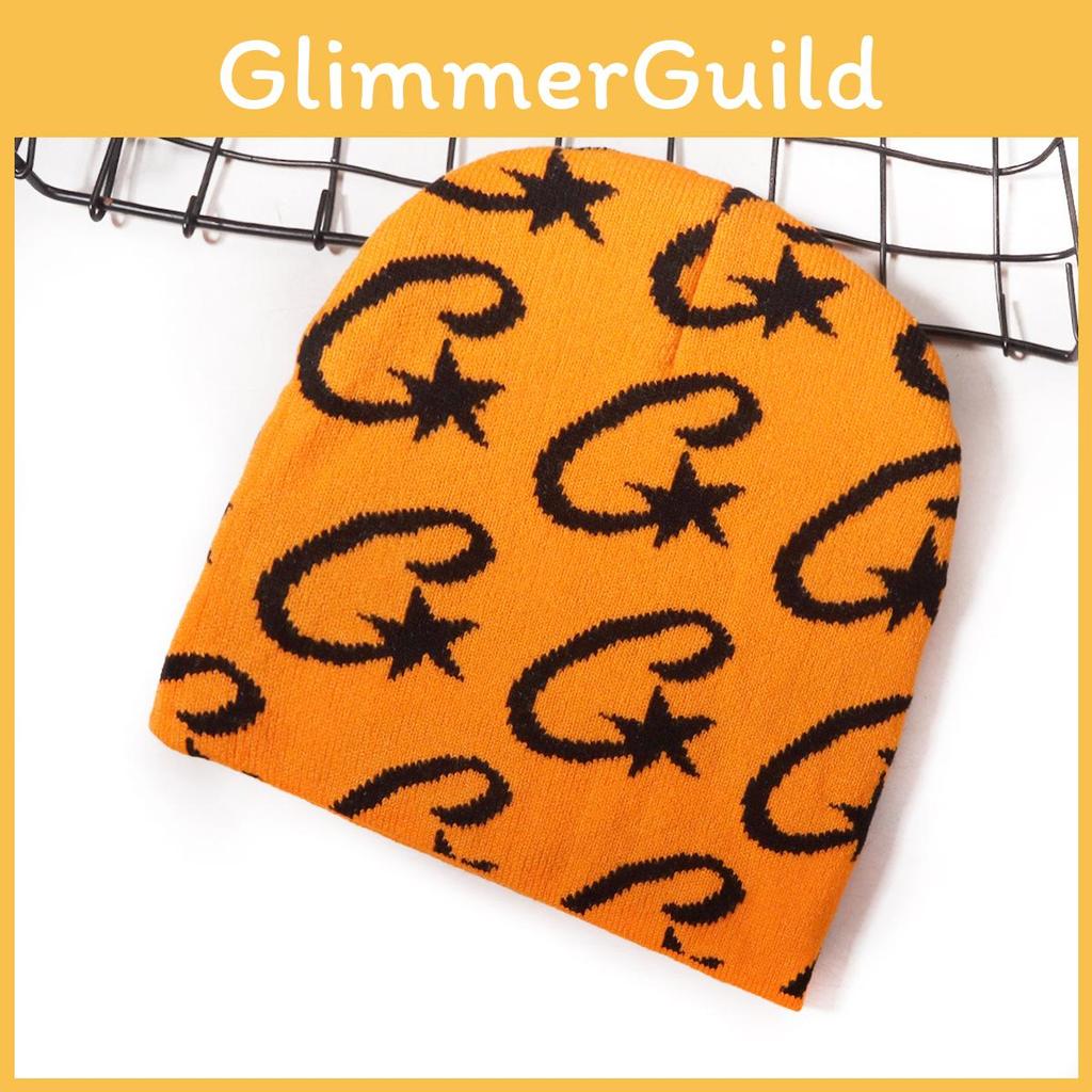 Modische Strickmütze mit Sternenmuster, Unisex, warm für Herbstaktivitäten