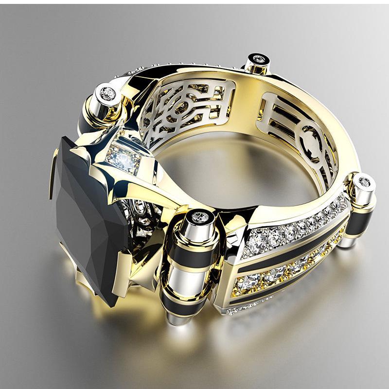 Yiwu Sanjie Two-Tone Zircon Ring – Stylish & Trendy Design