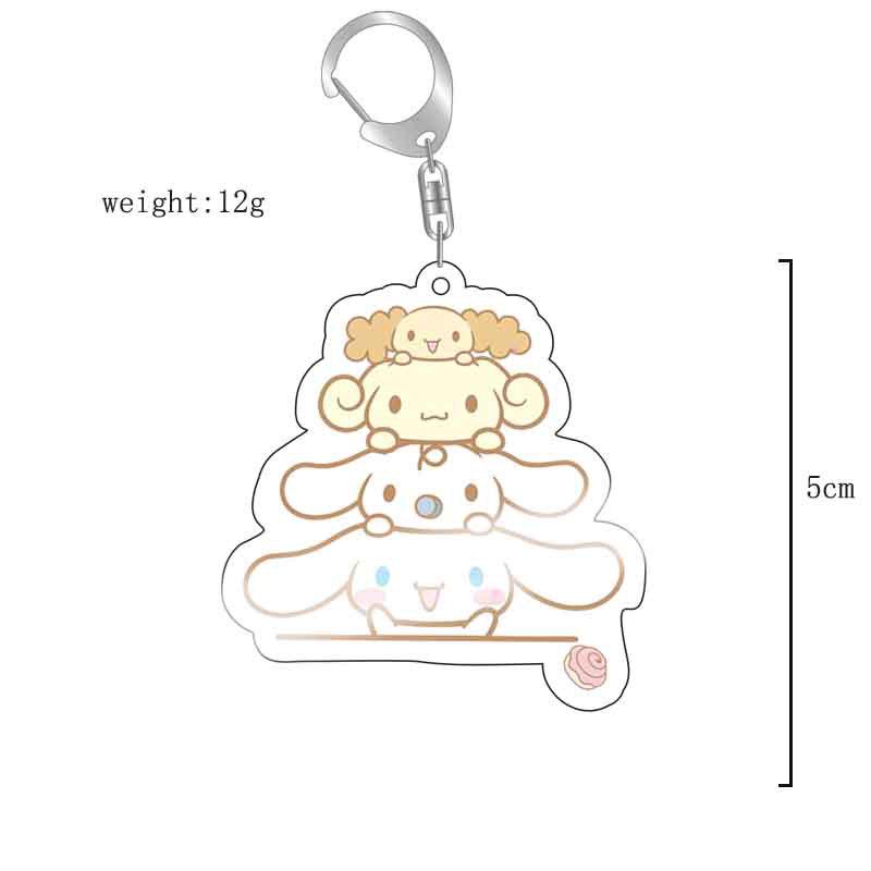 Sanrio Kuromi Pink Cat & Puppy Acrylic Keychain Anime Pendant
